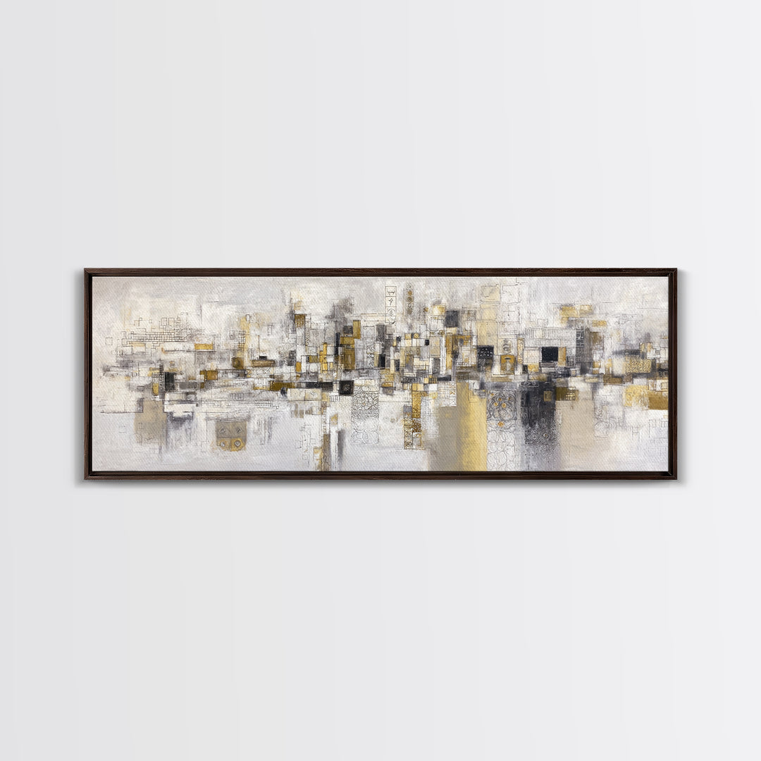 Architectural Line Drawing Canvas Print, Office Art, Statement Artwork, Office Decor, Abstract Art, Focus, Wall Decor, OFF-3x1-19