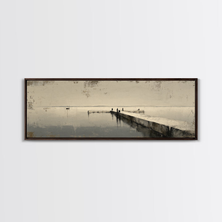 Monochrome Bridge Structure Framed Canvas Print, Office Art, Digital Art, Office Decor, Abstract Art, Focus, Ai Art, OFF-3x1-2