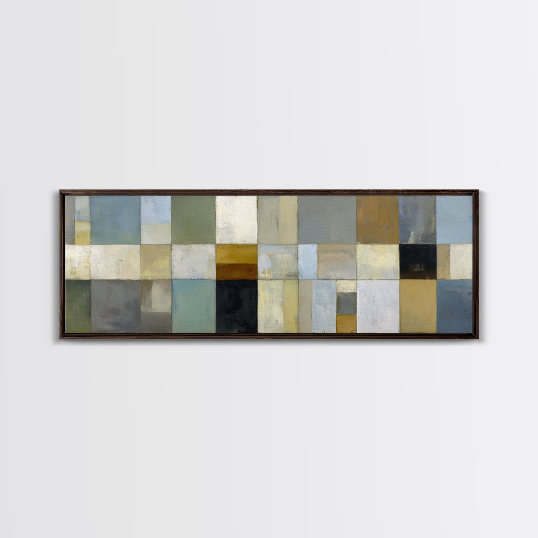 Modern Color Blocks Framed Canvas Print, Office Art, Downloadable Prints, Office Decor, Oil Painting, Focus, Textured Painting, OFF-3x1-28