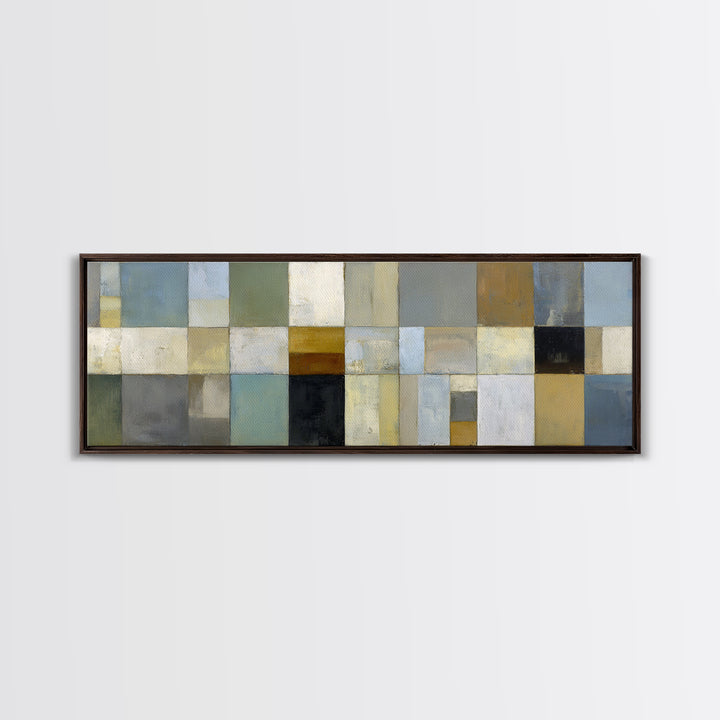 Modern Color Blocks Framed Canvas Print, Office Art, Downloadable Prints, Office Decor, Oil Painting, Focus, Textured Painting, OFF-3x1-28