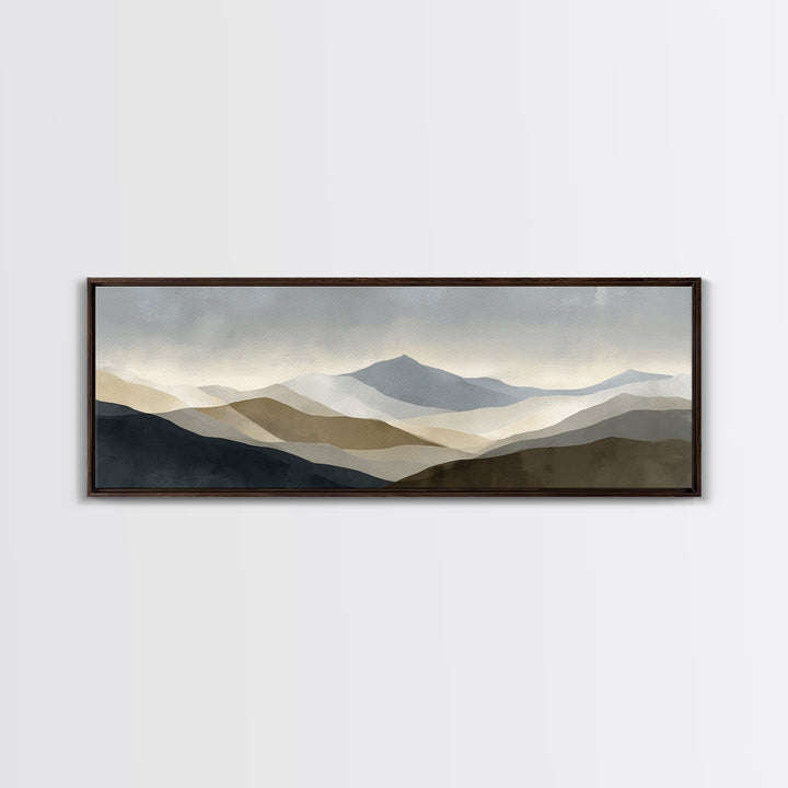 Minimal Mountain Sunrise for Focus Canvas Print, Office Art, Canvas Wall Art, Office Decor, Fine Art, Focus, Bedroom Wall Art, OFF-3x1-42