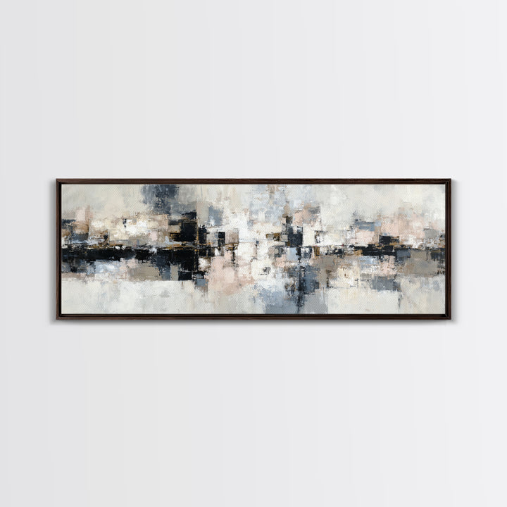 City Map Abstract Framed Canvas Print, Office Art, Boho Decor, Office Decor, Fine Art, Focus, Digital Art, Pet Portrait, OFF-3x1-60