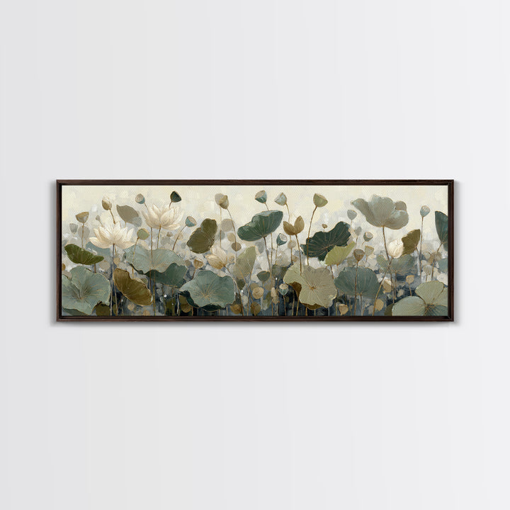 Modern Botanical Print Framed Canvas Print, Office Art, Contemporary Art, Office Decor, Fine Art, Focus, Large Wall Art, OFF-3x1-68