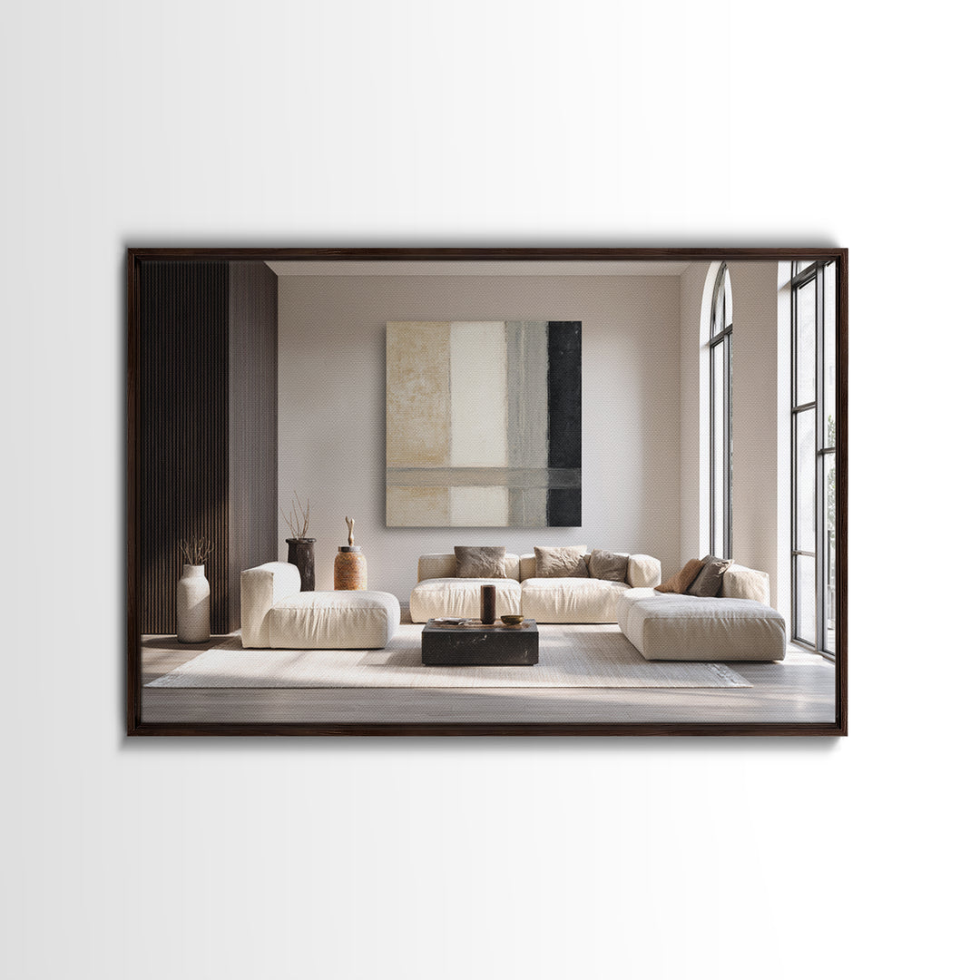 Monochrome Bridge Structure Framed Canvas Print, Office Art, Printable, Office Decor, Fine Art, Focus, Printable Art, OFF-3x2-14