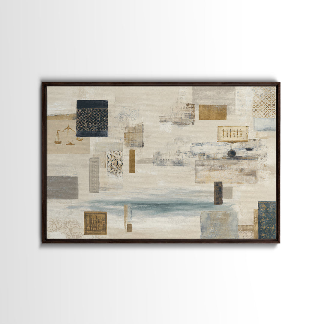 Calm Ocean Horizon for Stress Relief Framed Canvas Print, Office Art, Printables, Office Decor, Focus, Living Room Decor, OFF-3x2-15