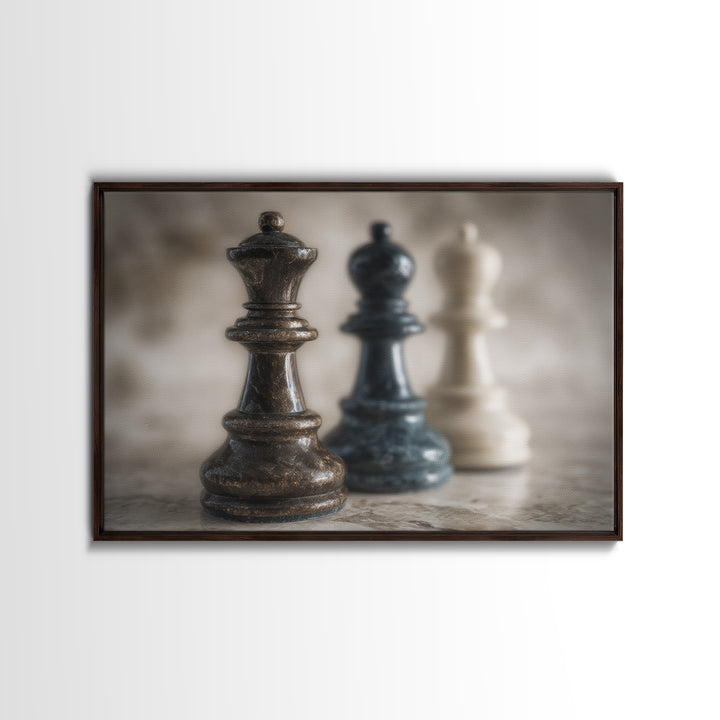 Minimal Chess Piece Still Life Canvas Print, Office Art, Wall Prints, Office Decor, Focus, Cubicle Decor, Trendy Wall Art, OFF-3x2-17