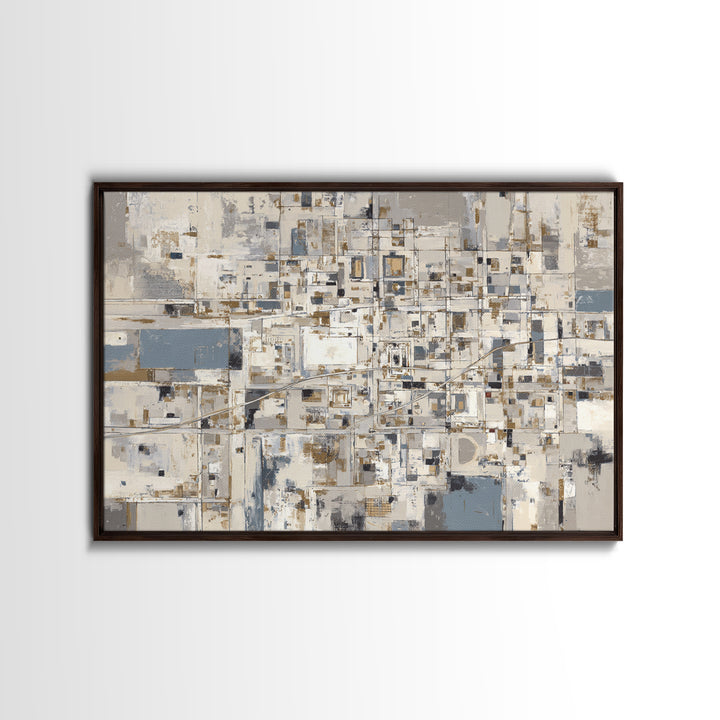 City Map Abstract Framed Canvas Print, Office Art, Abstract Art, Office Decor, Focus, Downloadable Prints, Cubicle Decor, OFF-3x2-24