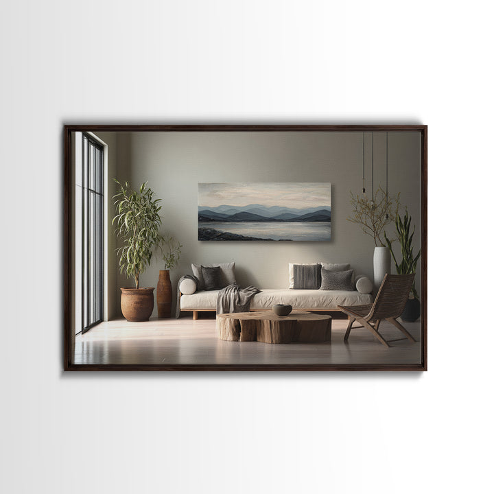 Minimal Mountain Sunrise for Focus Canvas Print, Office Art, Wall Prints, Office Decor, Oil Painting, Focus, Cubicle Decor, OFF-3x2-30