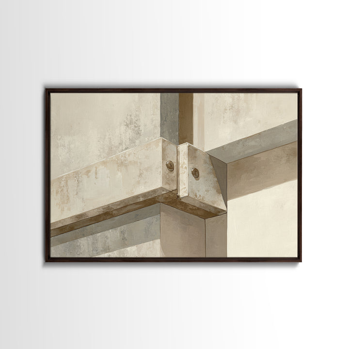 Architectural Line Drawing Framed Canvas Print, Office Art, Office Wall Art, Office Decor, Abstract Art, Focus, OFF-3x2-31