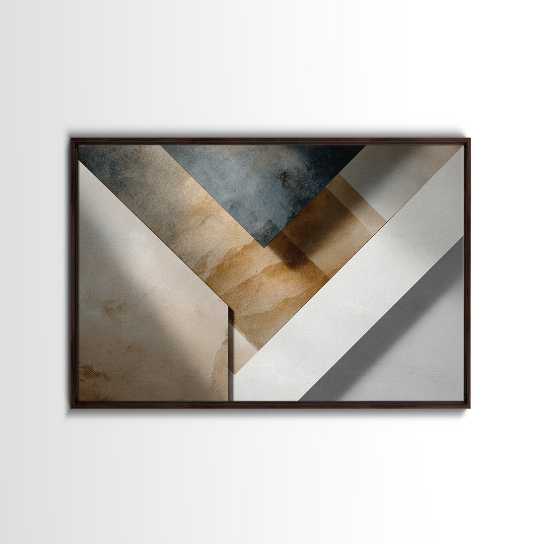 Clean Abstract Geometry Framed Canvas Print, Office Art, Printable Art, Office Decor, Fine Art, Focus, Neutral Decor, OFF-3x2-5