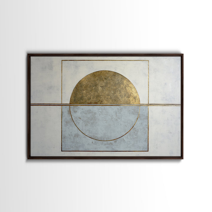 Gold Circle and Line Composition for Clarity Canvas Print, Office Art, Boho Decor, Office Decor, Fine Art, Focus, Digital Art, OFF-3x2-84