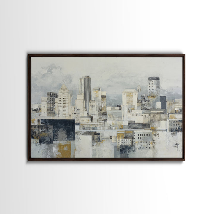 Large Neutral Texture Art for Professional Setting Framed Canvas Print, Office Art, Trendy Wall Art, Office Decor, OFF-3x2-97