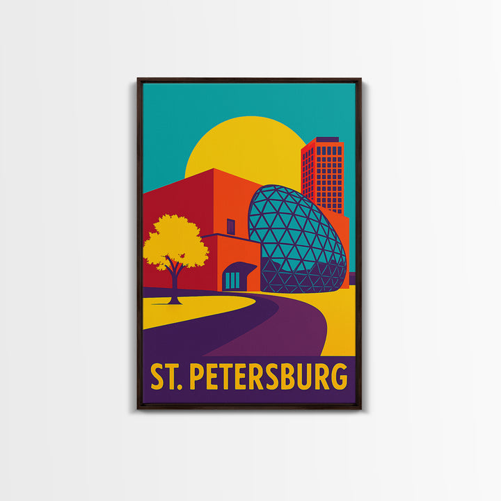 St Petersburg Florida Travel Poster, Canvas Print, Vibrant Retro Travel Art, St Petersburg Poster Print, Retro Travel Print, Home Decor