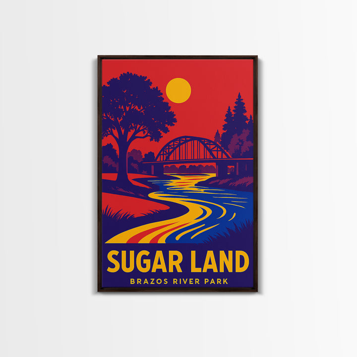 Sugar Land Travel Poster, Canvas Print, Vibrant Retro Travel Art, Sugar Land City Art, Travel Poster Set, Vintage City Poster, Design 2