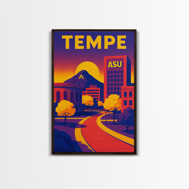 Tempe Travel Poster, Canvas Print, High Contrast City Poster, Tempe City Art, City Travel Prints, Modern Wall Decor, Home Office Decor