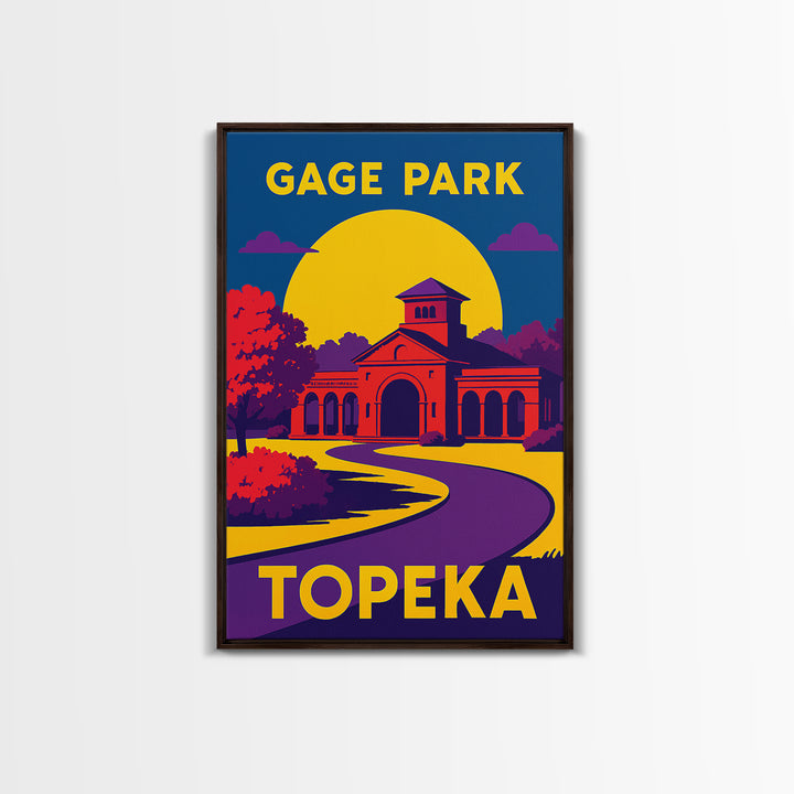 Topeka Travel Poster, Canvas Print, Vibrant Retro Travel Art, Topeka Travel Art, Travel Wall Art, Travel Poster Set, Home Office Decor