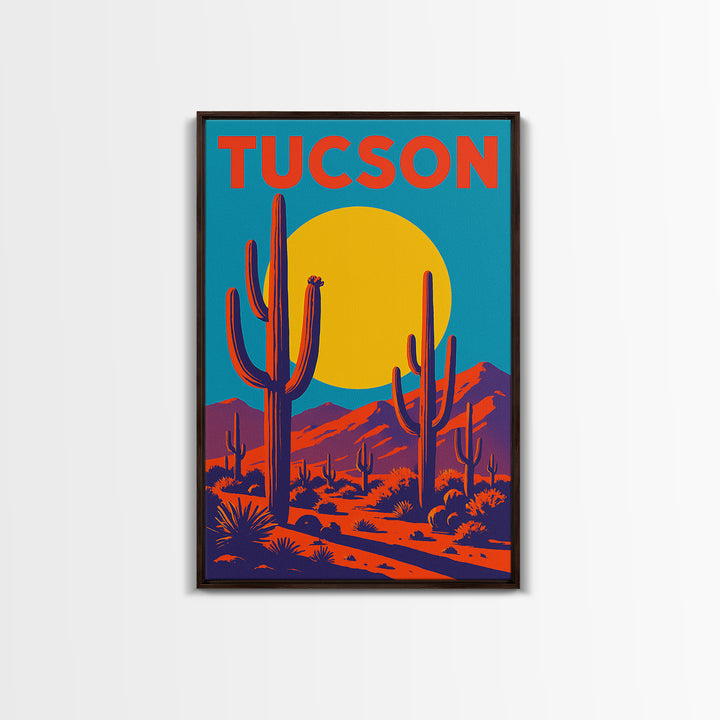 Tucson Arizona Travel Poster, Canvas Print, High Contrast City Poster, Tucson Poster Print, Wall Decor, City Illustration, Travel Prints