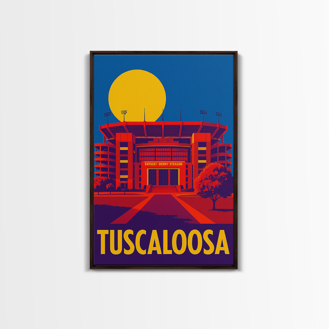 Tuscaloosa Alabama Travel Poster, Canvas Print, Bold Pop Art Poster, Tuscaloosa Poster Print, Art Print, Gift For Travelers, Skyline Art