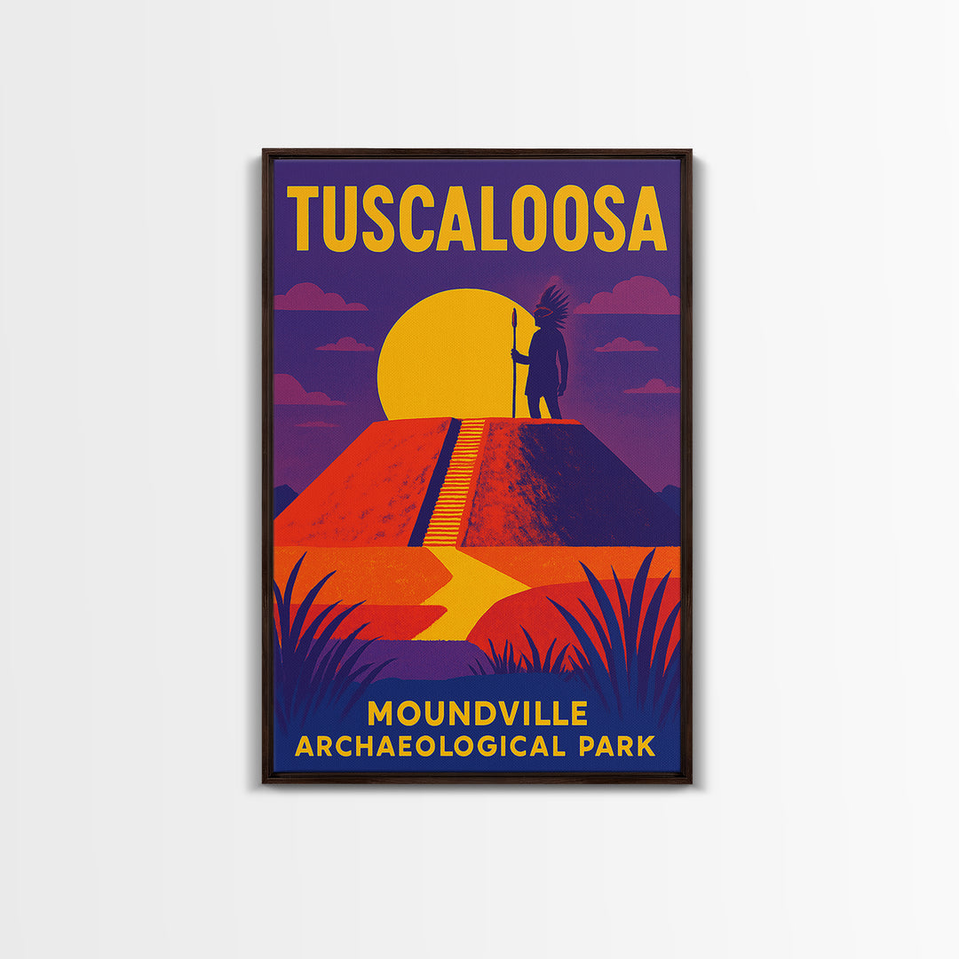 Tuscaloosa Travel Poster, Framed Canvas Print, Bold Pop Art Poster, Tuscaloosa City Art, Retro Travel Print, Gift For Travelers