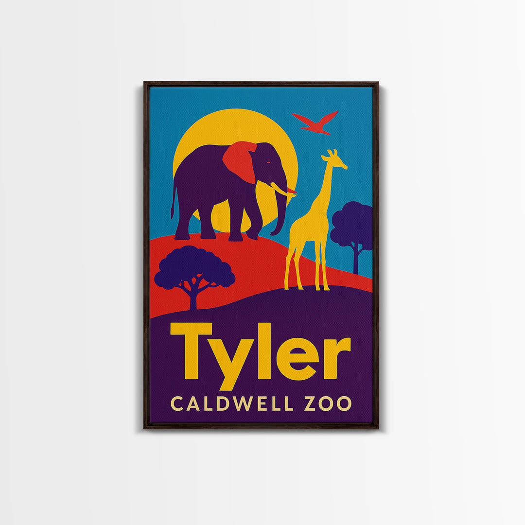 Tyler Travel Poster, Framed Canvas Print, Bold Pop Art Poster, Tyler Wall Art, Modern Wall Decor, Travel Art Print, Travel Wall Art