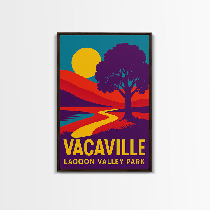 Vacaville Travel Poster, Framed Canvas Print, High Contrast City Poster, Vacaville Poster Print, City Travel Prints, Travel Poster Art