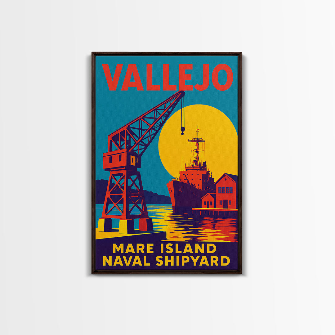 Vallejo California Travel Poster, Canvas Print, Vibrant Retro Travel Art, Vallejo Art Print, Fine Art Print, Wanderlust Decor, Poster Print