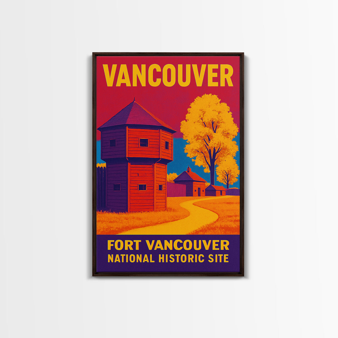 Vancouver Travel Poster, Canvas Print, Bold Pop Art Poster, Vancouver Poster Print, Home Office Decor, Watercolor Skyline Art, Wall Art