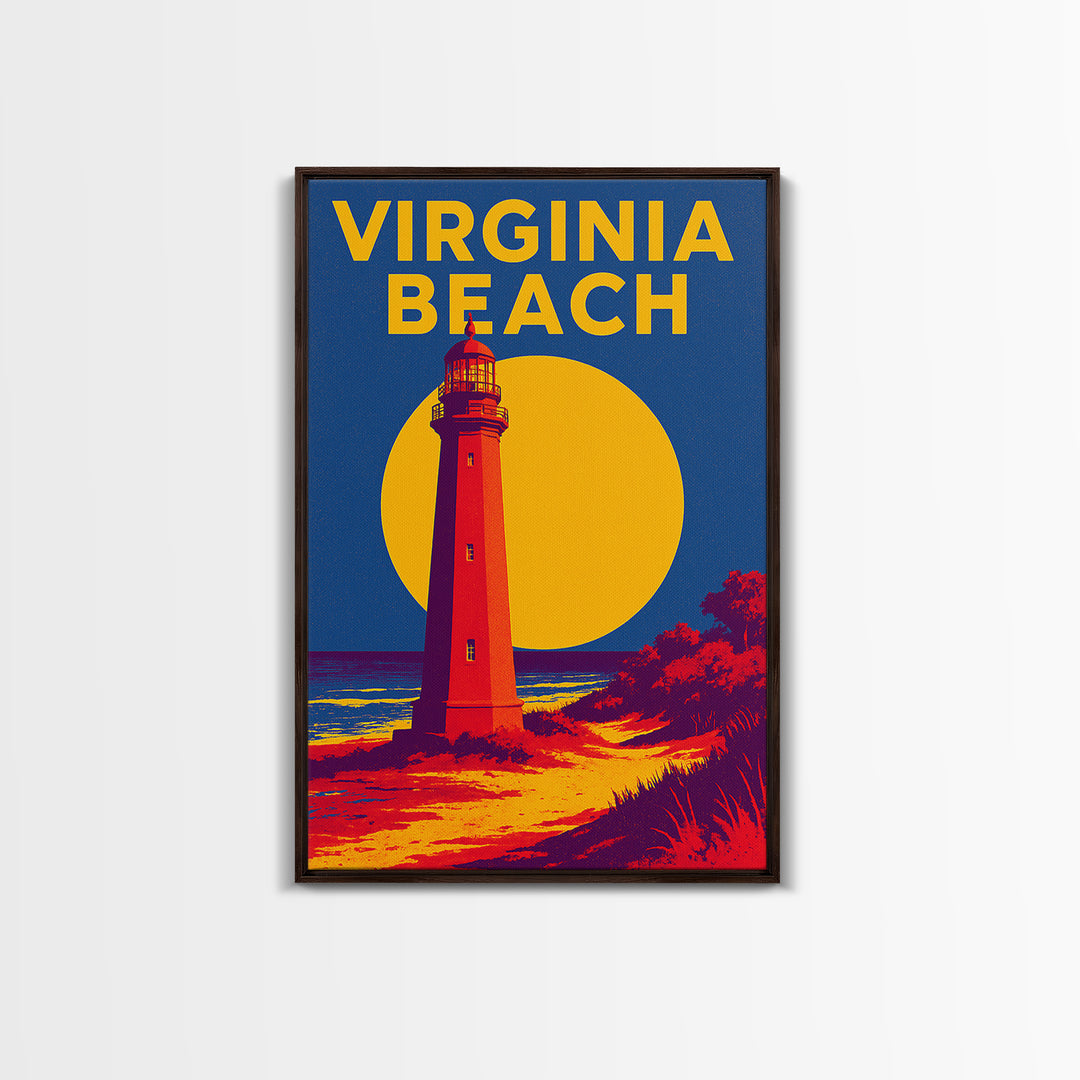 Virginia Beach Travel Poster, Canvas Print, Bold Pop Art Poster, Virginia Beach Poster Print, City Illustration, Wanderlust Decor