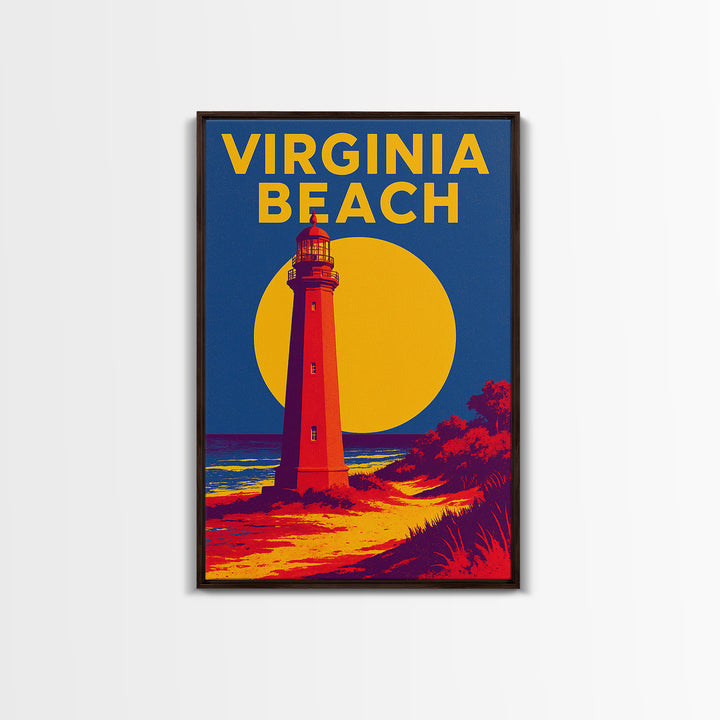 Virginia Beach Travel Poster, Canvas Print, Bold Pop Art Poster, Virginia Beach Poster Print, City Illustration, Wanderlust Decor