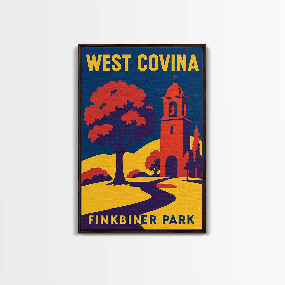 West Covina Travel Poster, Framed Canvas Print, High Contrast City Poster, West Covina Wall Art, Retro Travel Print, Travel Poster Set