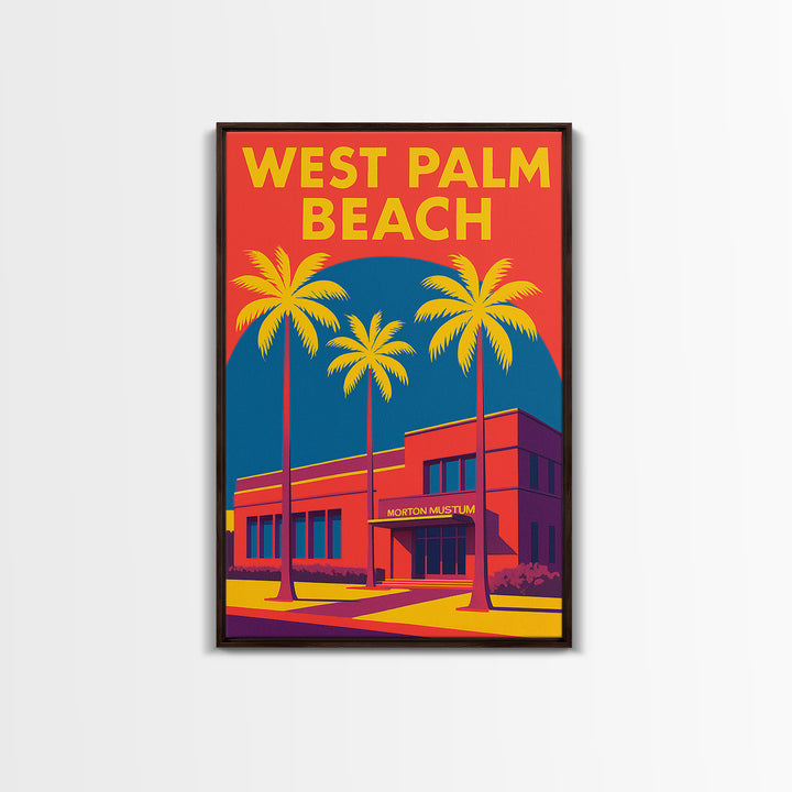 West Palm Beach Florida Travel Poster, Canvas Print, Vibrant Retro Travel Art, West Palm Beach Travel Art, Vintage City Art