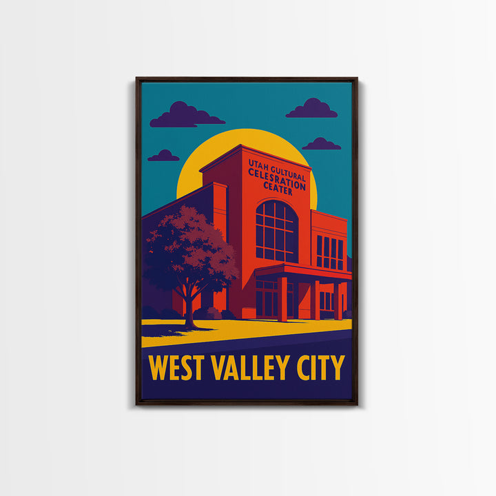 West Valley City Utah Travel Poster, Canvas Print, Colorful Graphic Wall Art, West Valley City Art Print, Travel Wall Art, Travel Art
