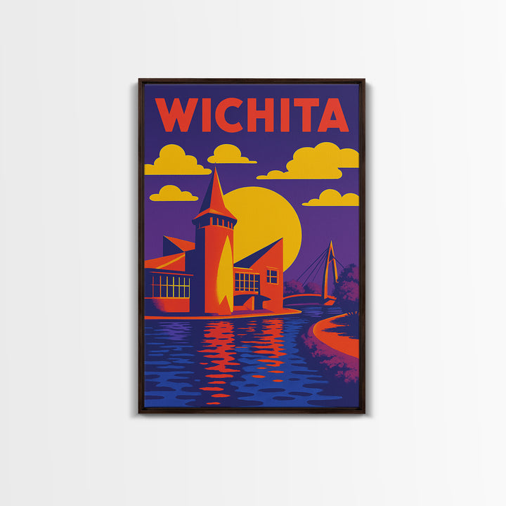 Wichita Travel Poster, Canvas Print, High Contrast City Poster, Wichita City Art, Vintage Travel Art, Travel Wall Art, Fine Art Print