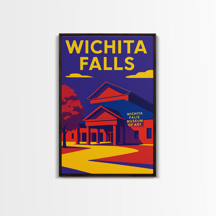 Wichita Falls Texas Travel Poster, Canvas Print, Vibrant Retro Travel Art, Wichita Falls Art Print, Vintage Travel Art, City Art Print