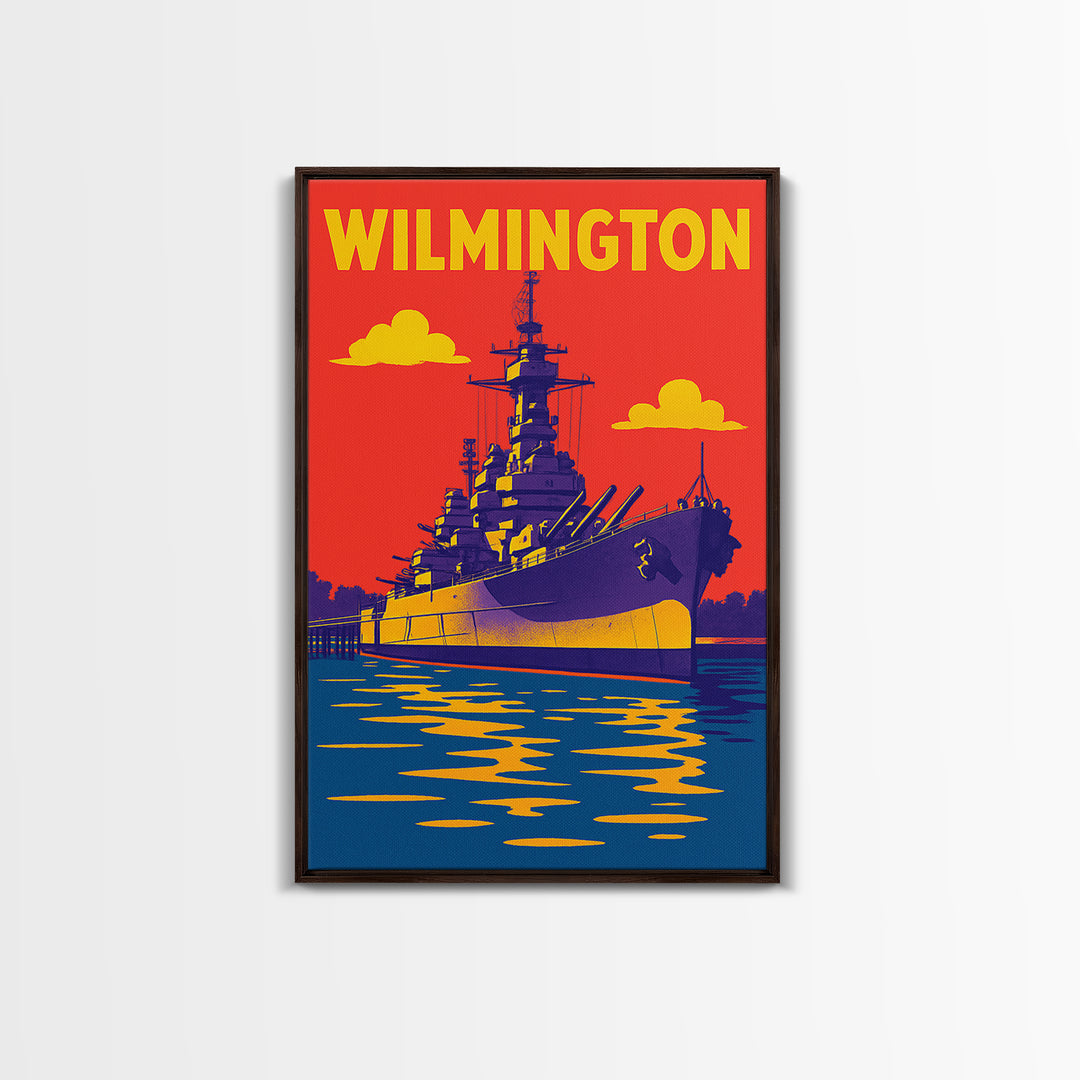 Wilmington North Carolina Travel Poster, Canvas Print, Bold Pop Art Poster, Wilmington Travel Art, Vintage Travel Print, Vintage City Poster