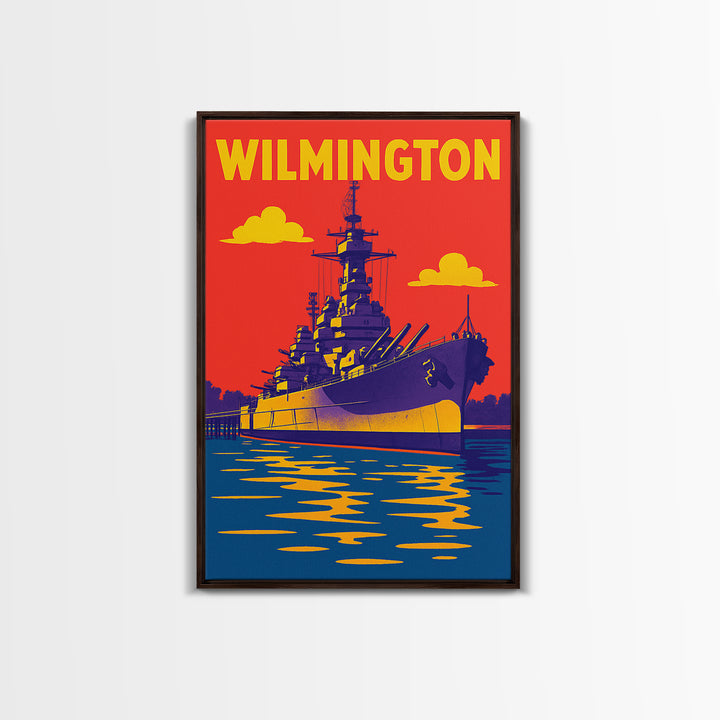 Wilmington North Carolina Travel Poster, Canvas Print, Bold Pop Art Poster, Wilmington Travel Art, Vintage Travel Print, Vintage City Poster