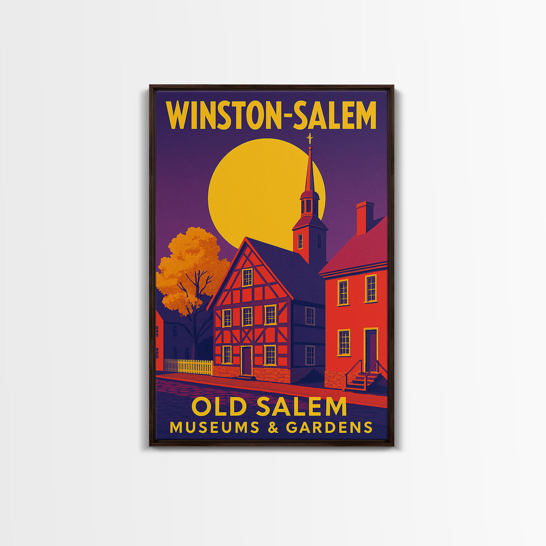 Winston Salem North Carolina Travel Poster, Canvas Print, High Contrast City Poster, Winston Salem Poster Print, Wall Decor, Wall Art