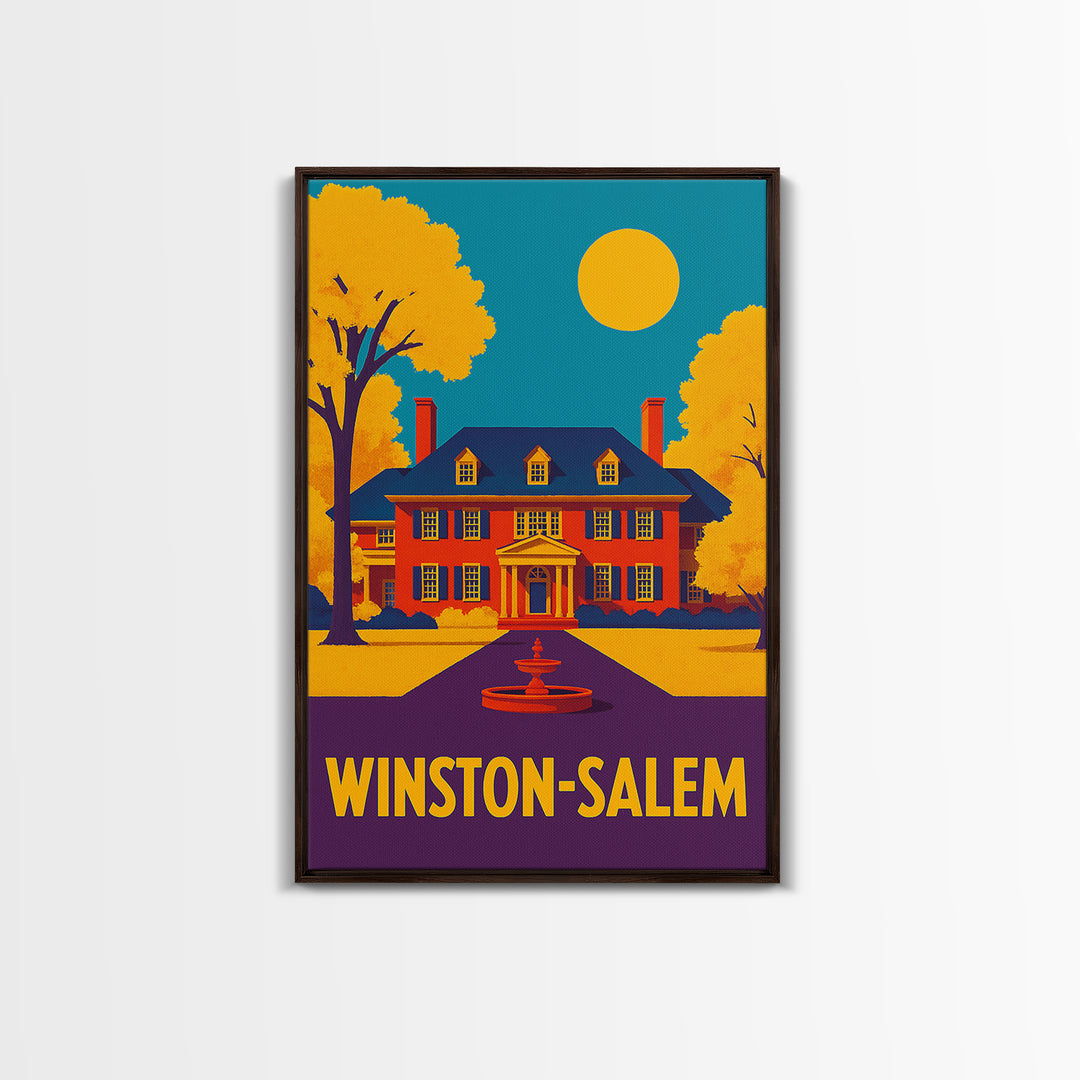 Winston Salem Travel Poster, Canvas Print, Colorful Graphic Wall Art, Winston Salem Travel Art, Travel Poster Set, Modern Wall Decor
