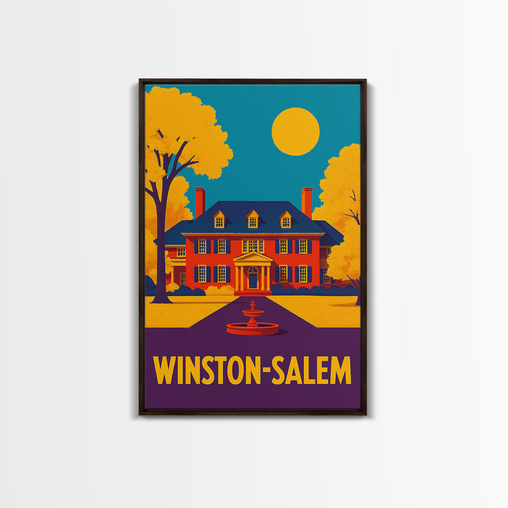 Winston Salem Travel Poster, Canvas Print, Colorful Graphic Wall Art, Winston Salem Travel Art, Travel Poster Set, Modern Wall Decor