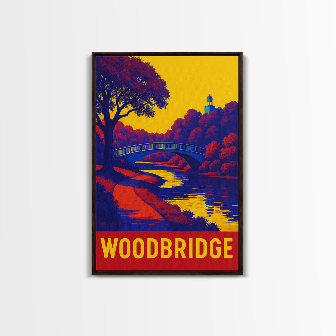 Woodbridge Travel Poster, Canvas Print, Bold Pop Art Poster, Woodbridge Poster Print, Vintage City Poster, Vintage City Art, Poster Art