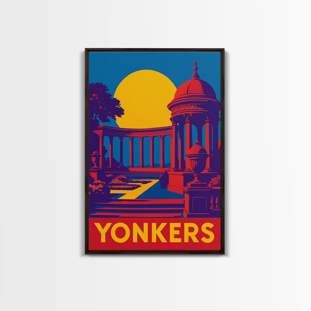 Yonkers New York Travel Poster, Canvas Print, Bold Pop Art Poster, Yonkers Wall Art, Poster Art, Vintage City Poster, Vintage City Art