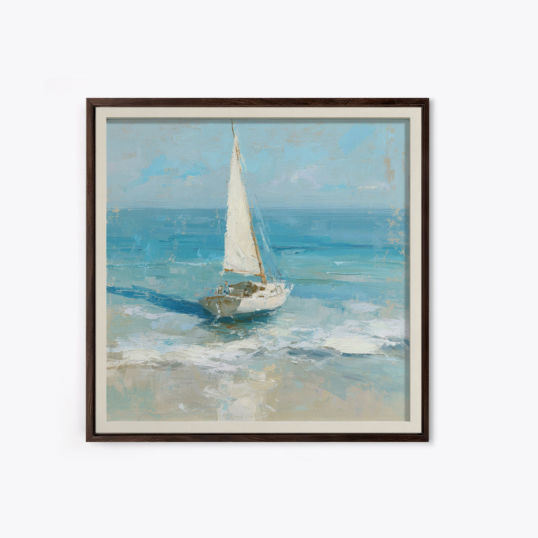 Sailboat on a Breezy Summer Horizon Canvas Print, Patio Art, Outdoor Wall Decor, Patio Decor, Fine Art, Outdoor, Yard Decor, PAT-1x1-15