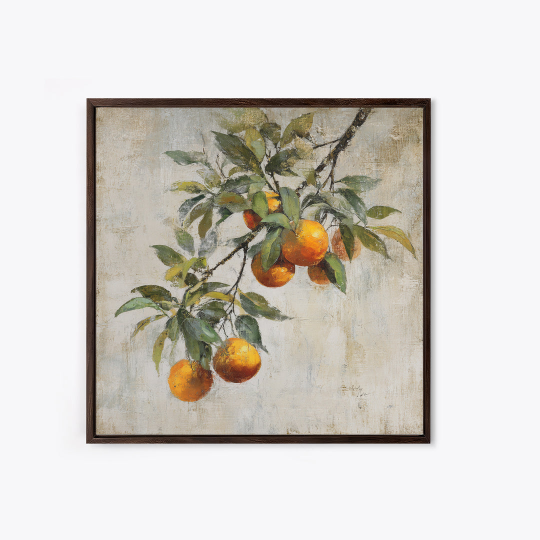 Orange Tree Branch Canvas Print, Patio Art, Coastal Wall Decor, Patio Decor, Fine Art, Outdoor, Gallery Decor, Neutral Decor, PAT-1x1-22