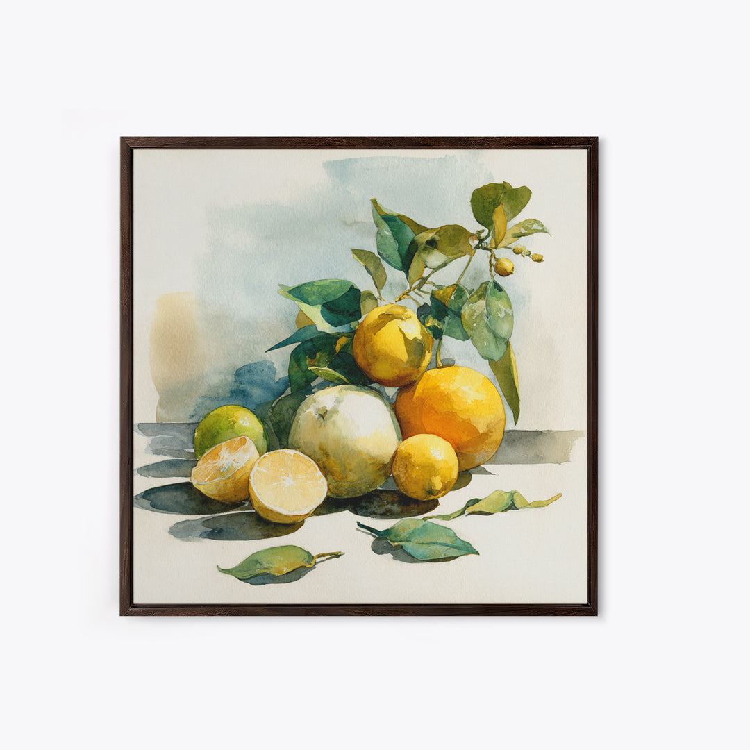 Outdoor Citrus Still Life Canvas Print, Patio Art, Room Decor, Patio Decor, Fine Art, Outdoor, Garden Art, Outdoor Wall Art, PAT-1x1-77
