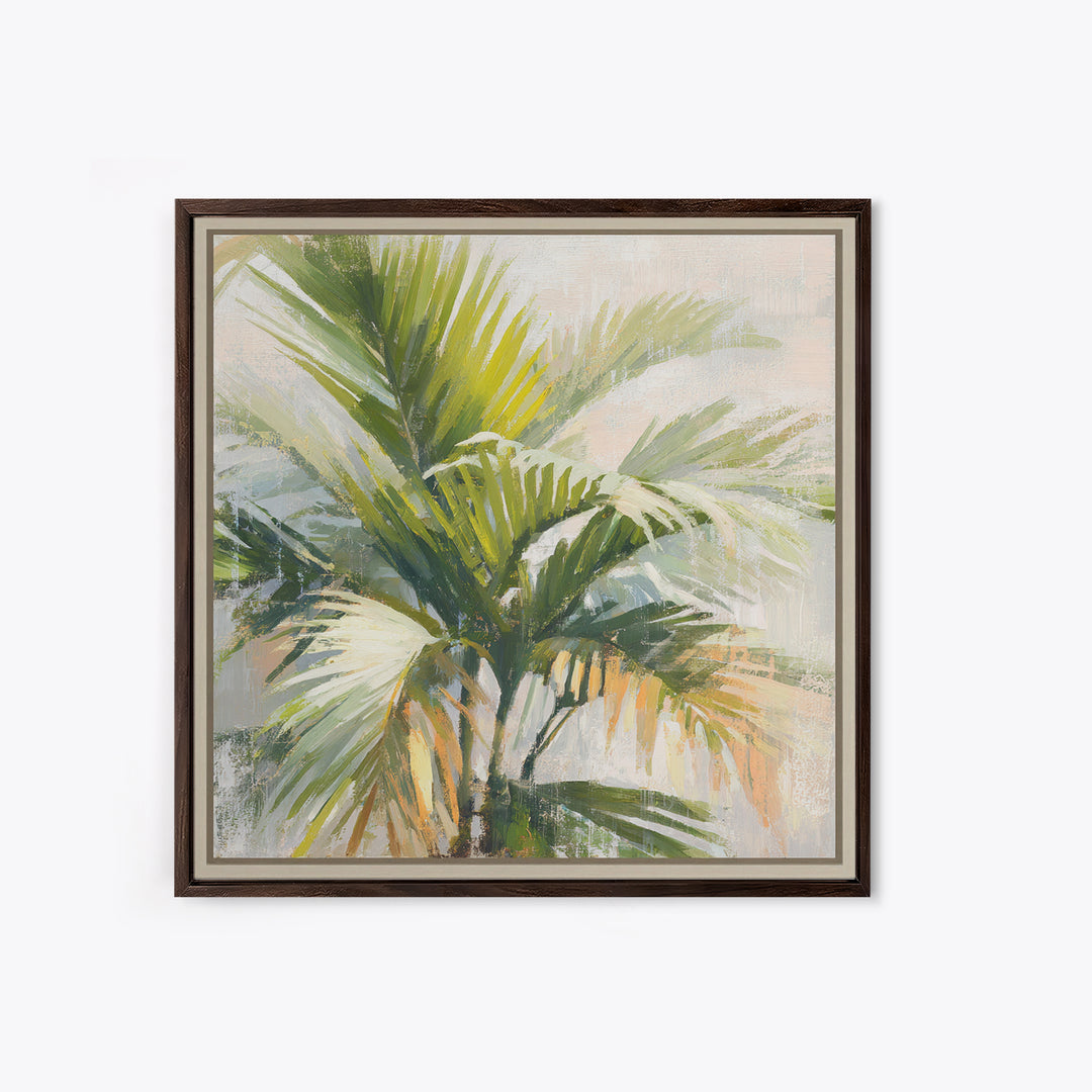 Tropical Palm Fronds Canvas Print, Patio Art, Wall Art, Patio Decor, Oil Painting, Outdoor, Outdoor Wall Decor, Floral Wall Art, PAT-1x1-97
