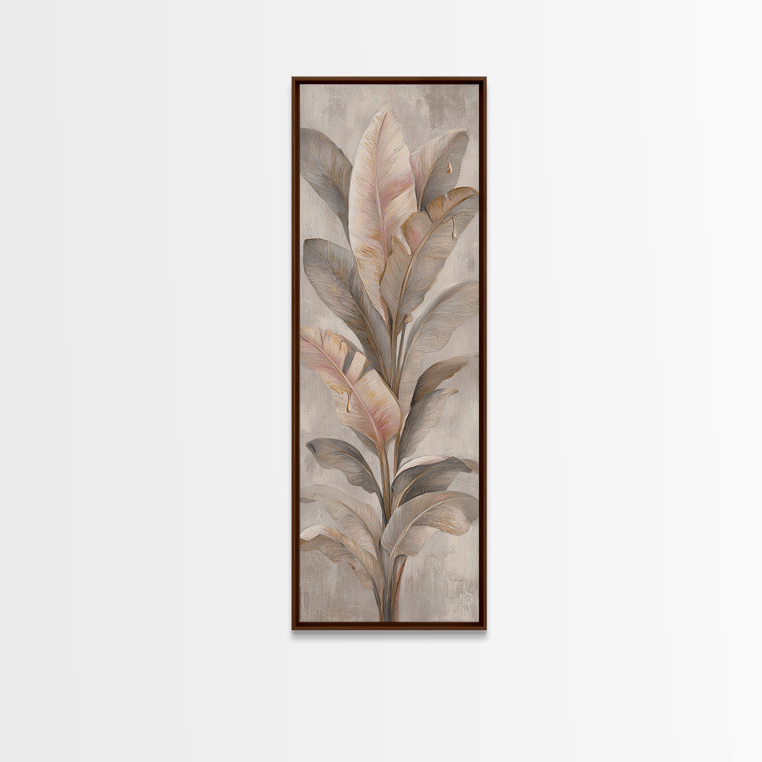 Banana Leaves with Rain Drop Details Canvas Print, Patio Art, Patio Decor, Fine Art, Outdoor, Gallery Decor, Neutral Decor, PAT-1x3-100