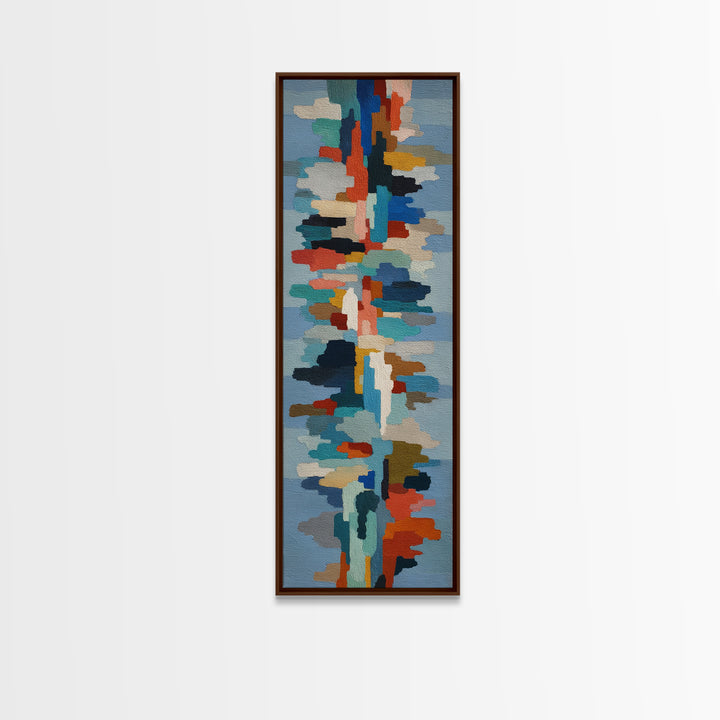 Bright Coral and Turquoise Abstract for Outdoors Canvas Print, Patio Art, Wall Art, Patio Decor, Abstract Art, Outdoor, PAT-1x3-48