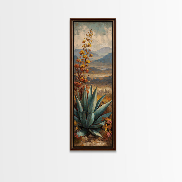 Desert Patio Agave and Bougainvillea Canvas Print, Patio Art, Family Wall Art, Patio Decor, Fine Art, Outdoor, Room Decor, PAT-1x3-5