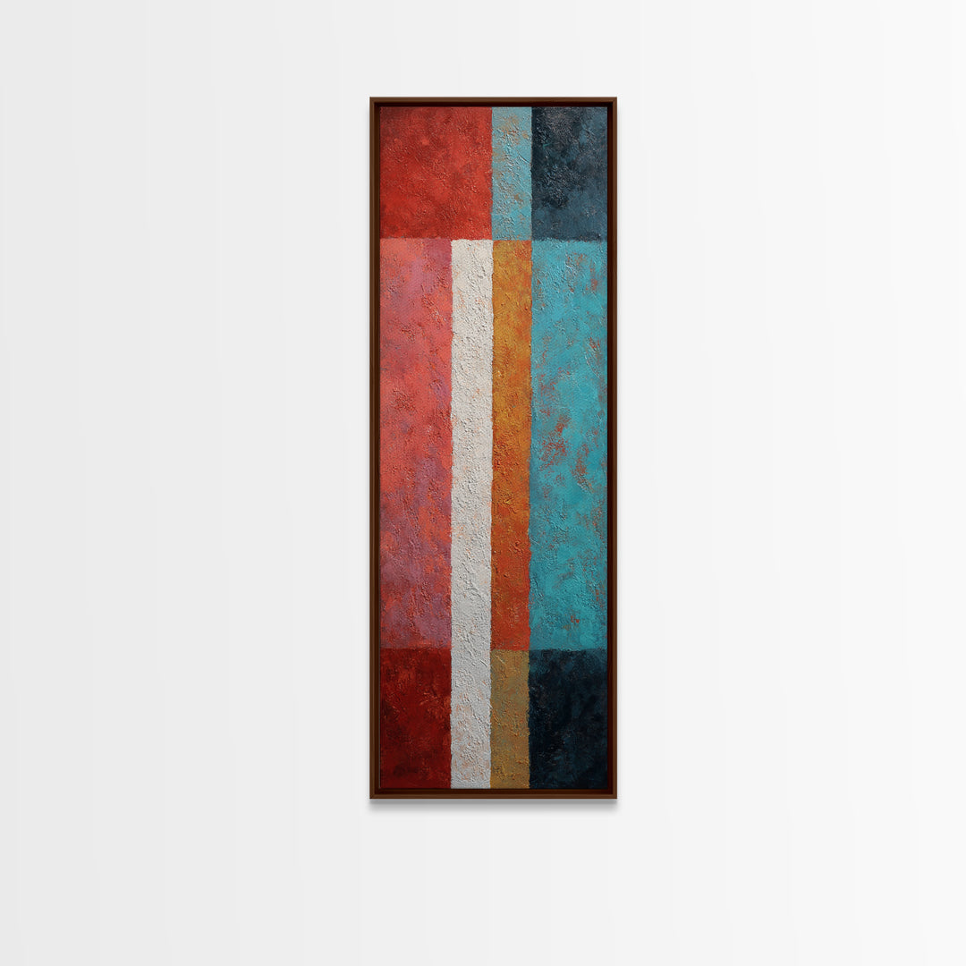 Bright Coral and Turquoise Abstract for Outdoors Canvas Print, Patio Art, Metal Art, Patio Decor, Abstract Art, Outdoor, PAT-1x3-72