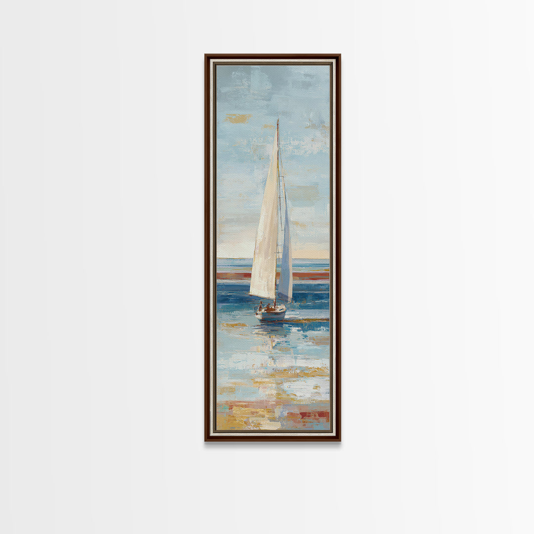 Sailboat on a Breezy Summer Horizon Canvas Print, Patio Art, Family Wall Art, Patio Decor, Fine Art, Outdoor, Room Decor, PAT-1x3-99